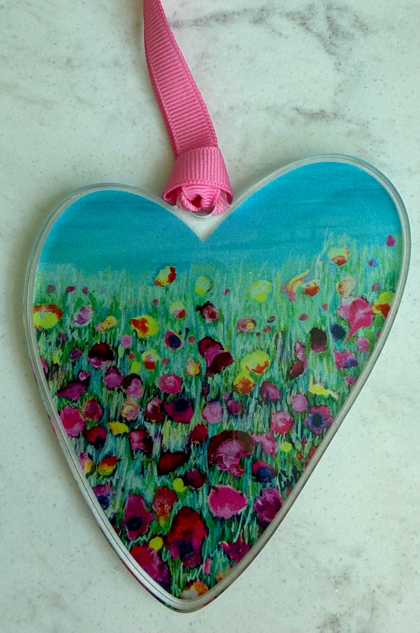 ORNAMENT "Rainbow Meadow" Heart ornament