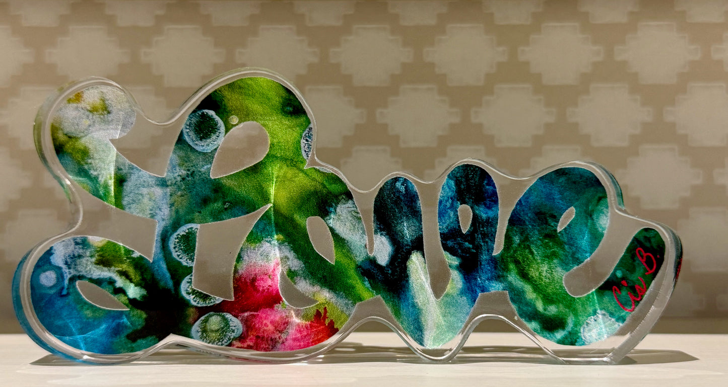 Acrylic LOVE "Lapis Lazuli" 4"