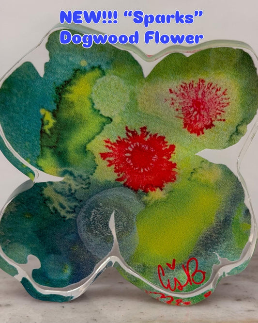 "Sparks" Dogwood Flower 4" Acrylic Cut Out