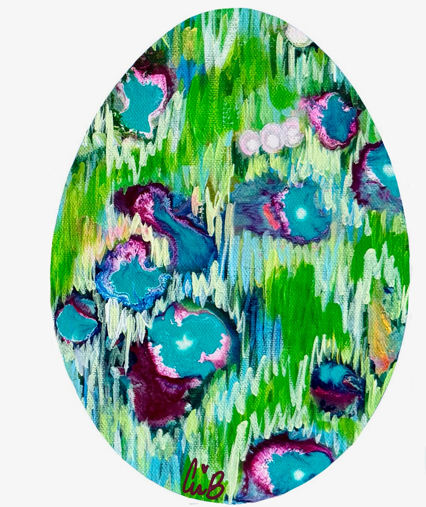 Acrylic Egg "Blue Raspberry" 4"