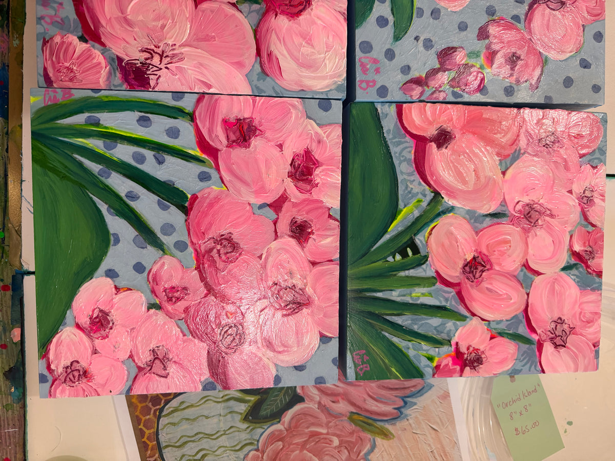 8" x 8" Orchid paintings