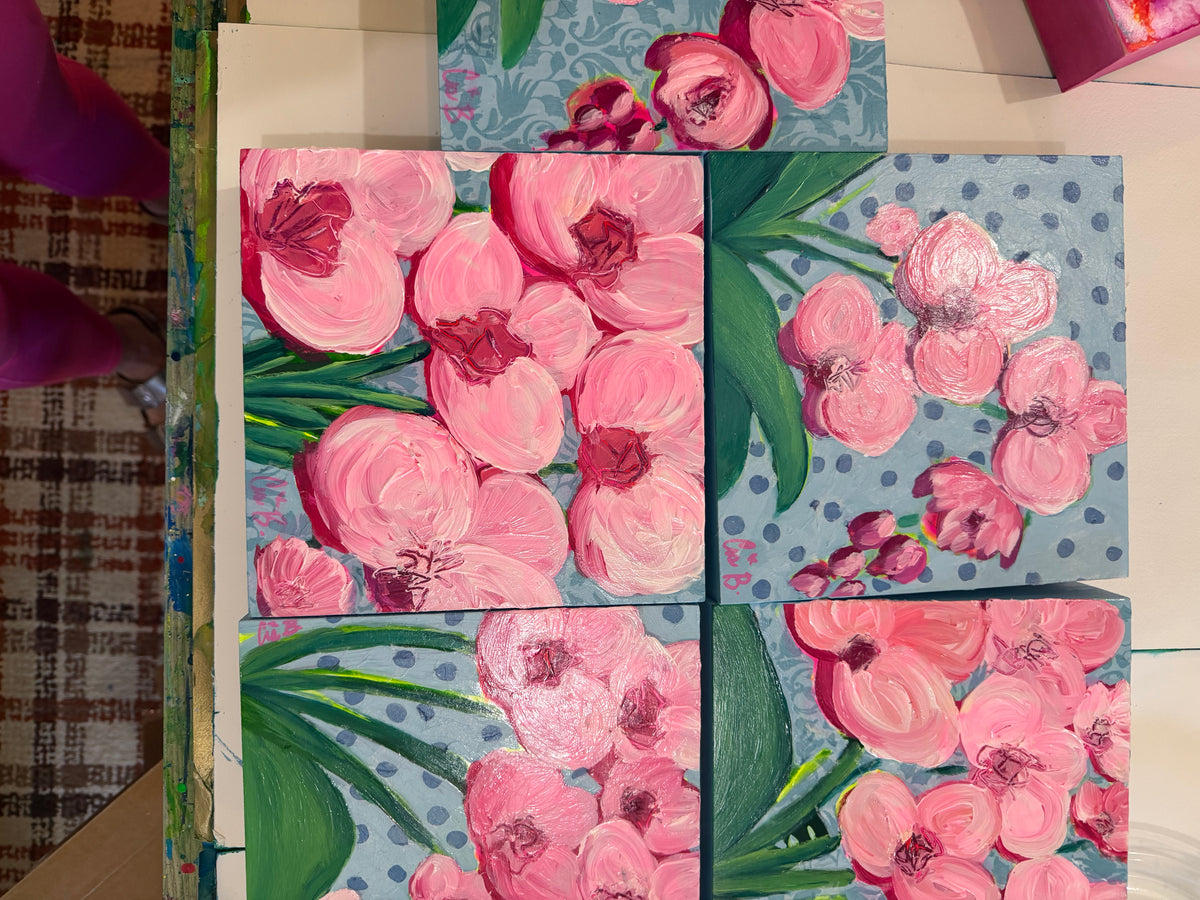 8" x 8" Orchid paintings