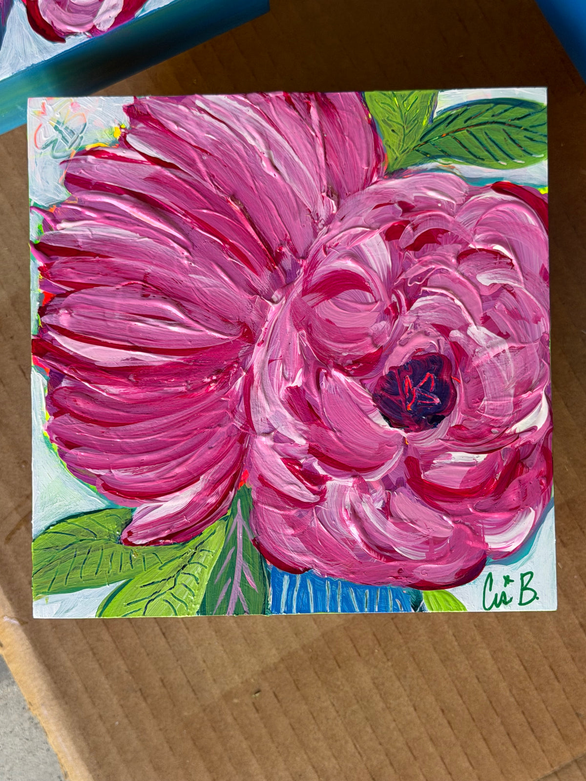 6" x 6" Bouquet paintings