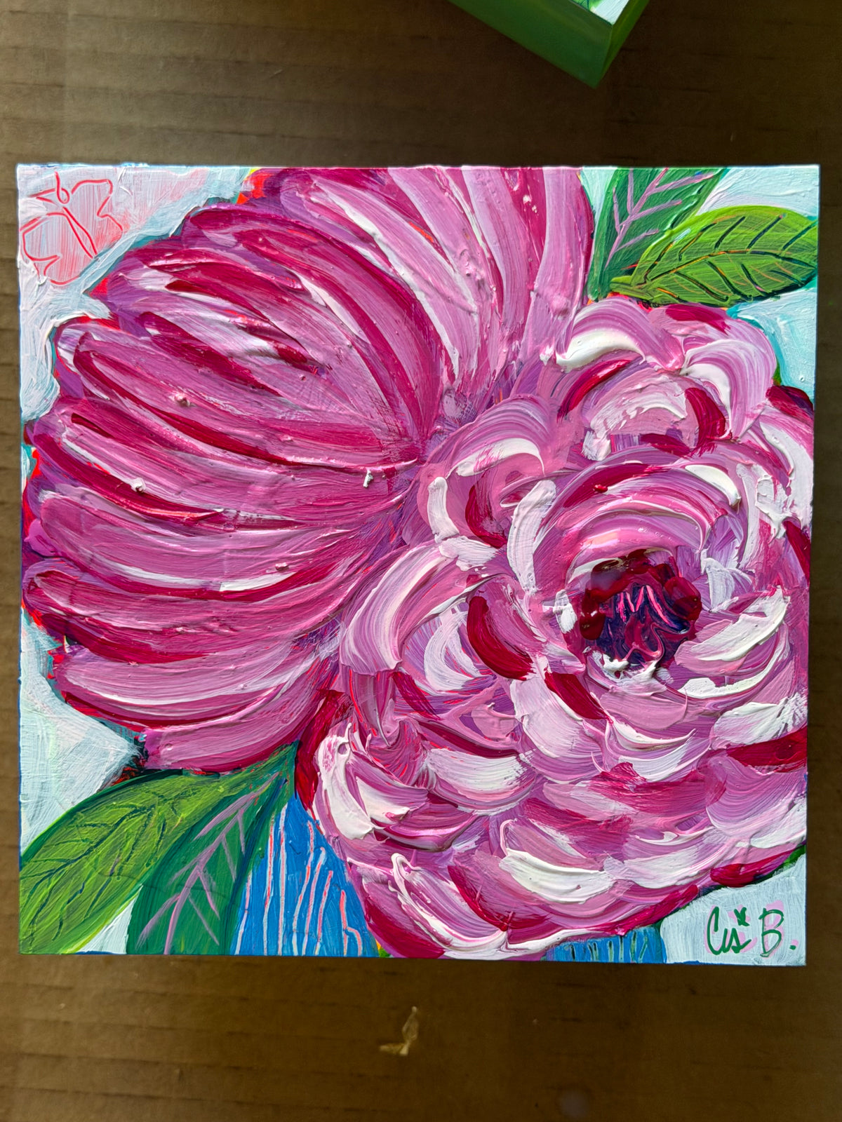 6" x 6" Bouquet paintings