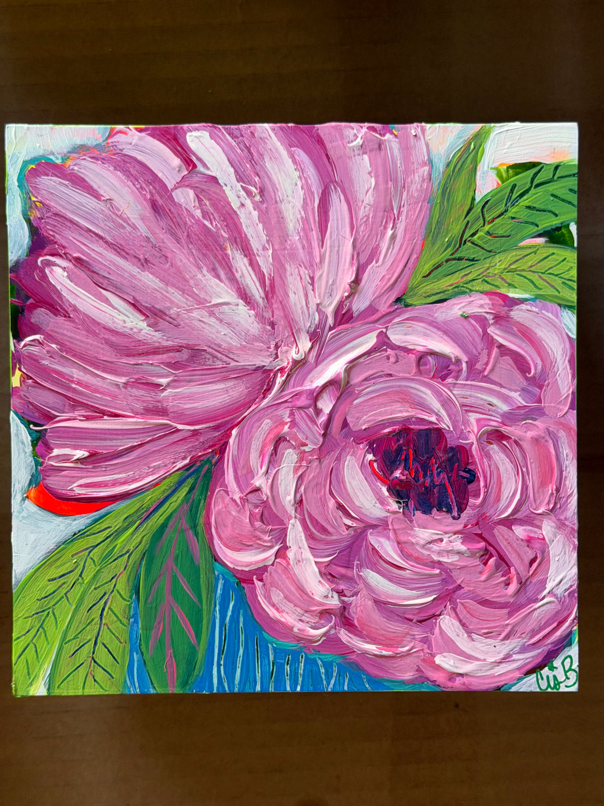 6" x 6" Bouquet paintings