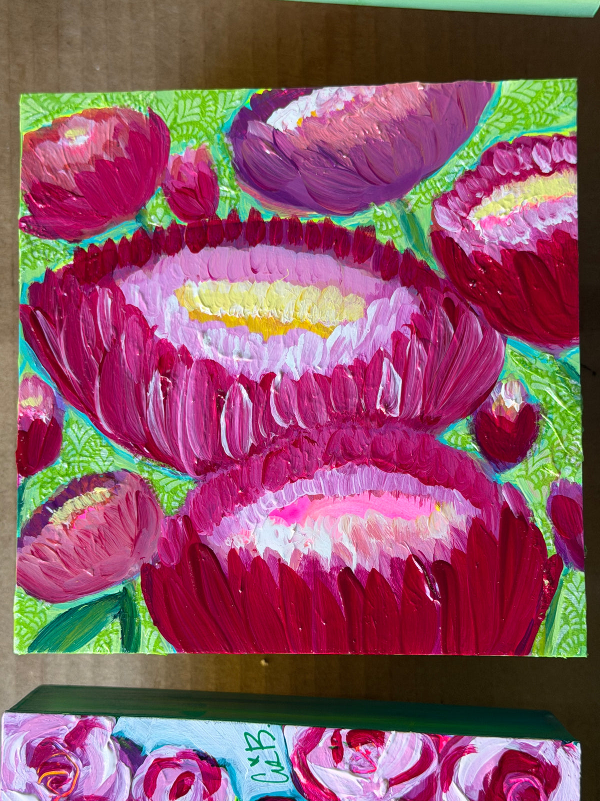 6" x 6" Bouquet paintings