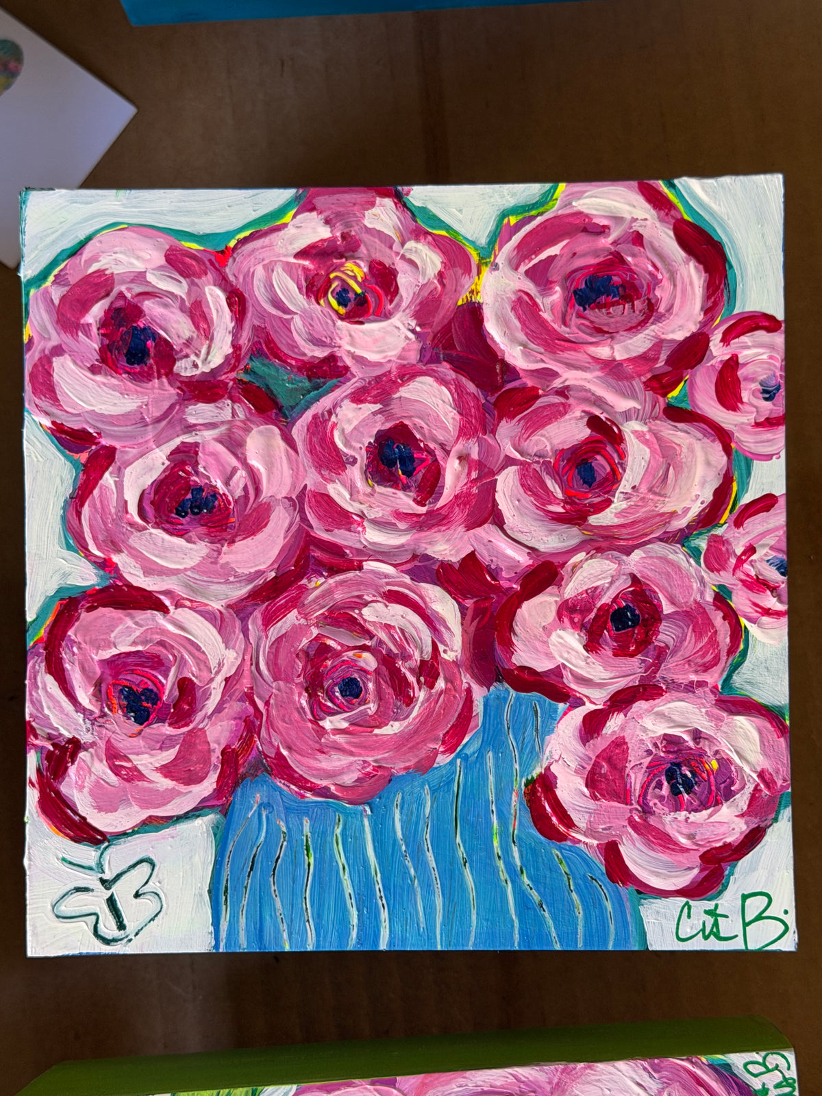 6" x 6" Bouquet paintings