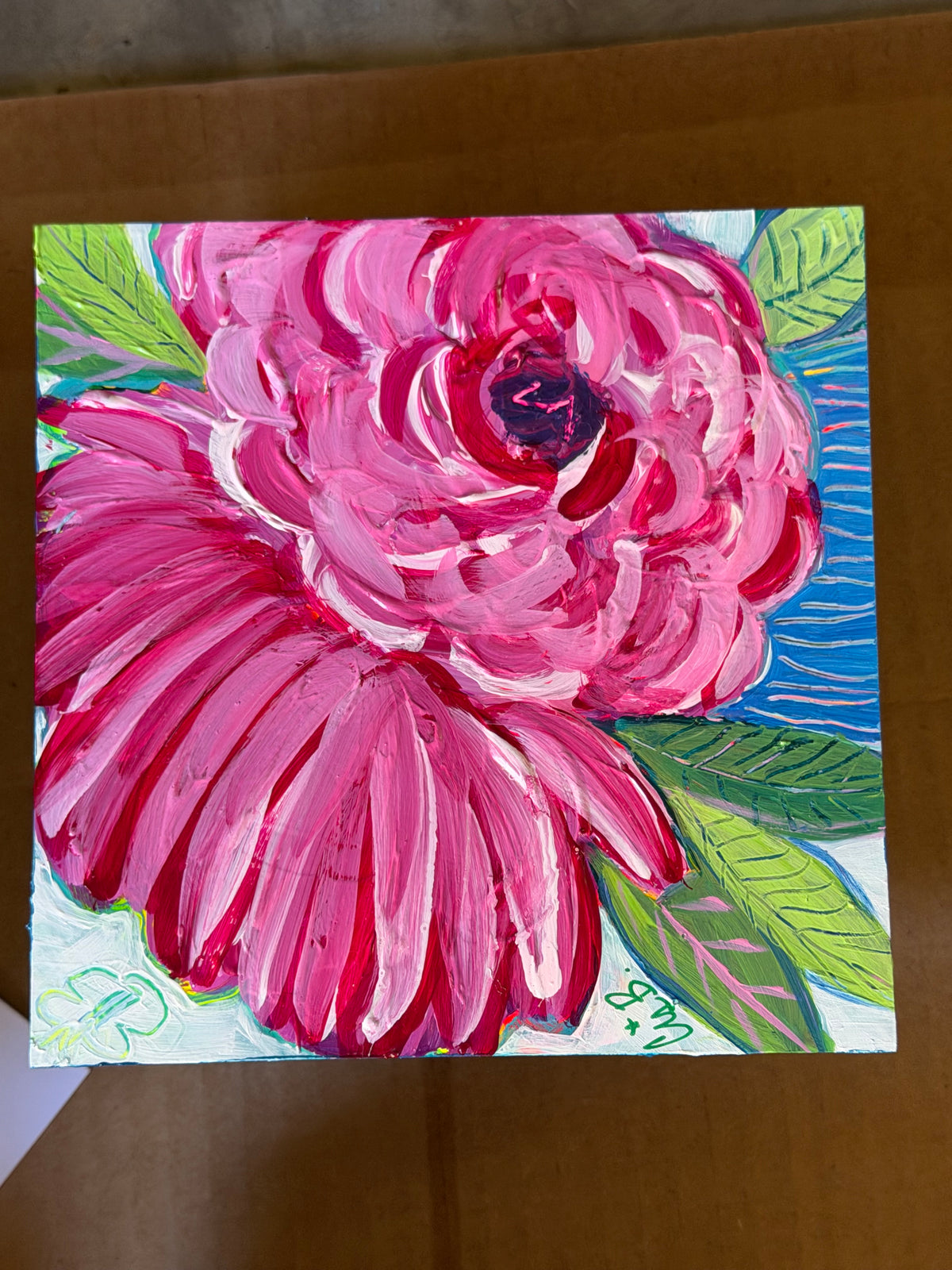 6" x 6" Bouquet paintings