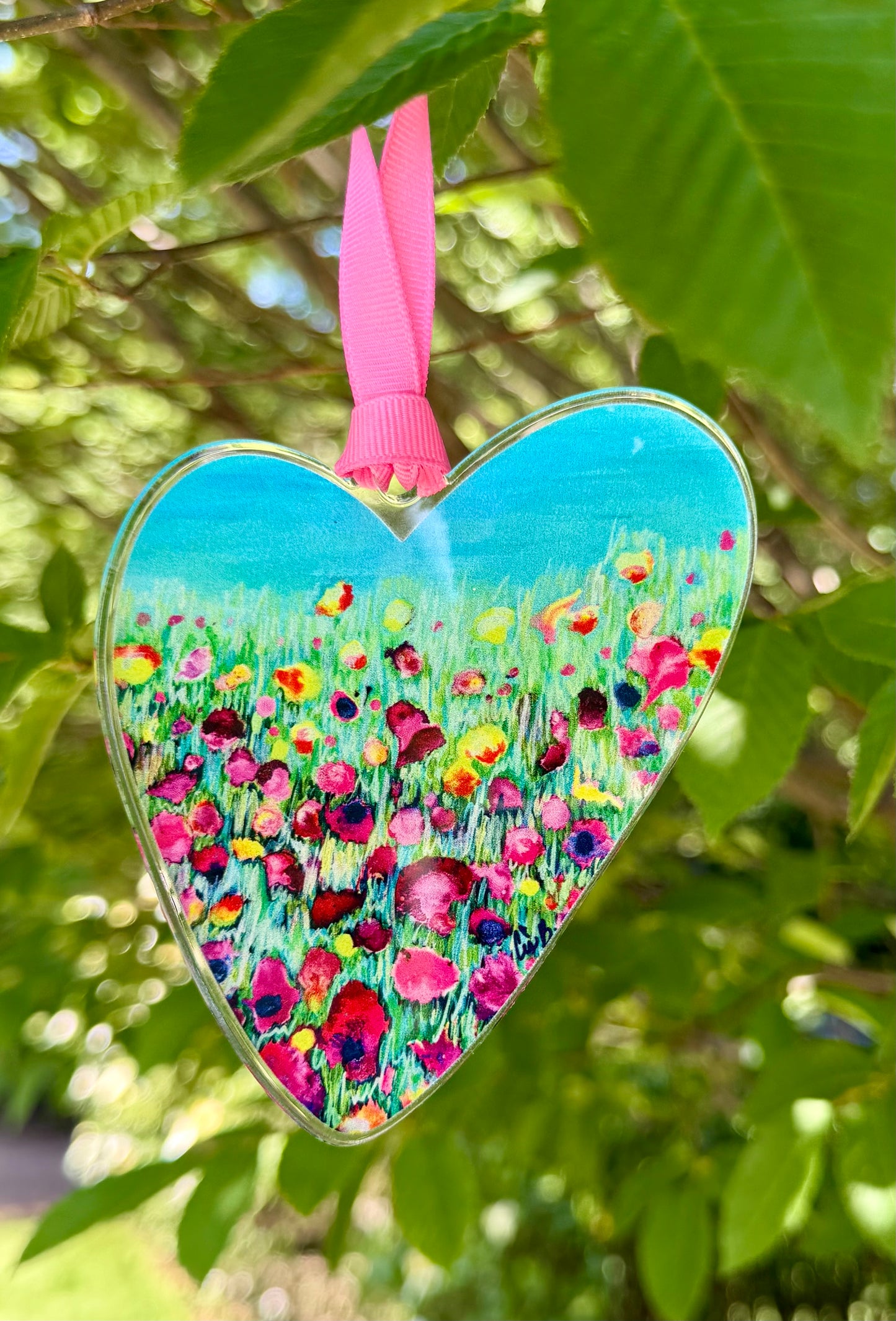 ORNAMENT "Rainbow Meadow" Heart ornament