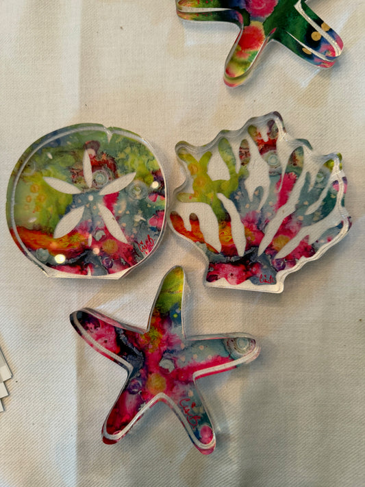 4" Coral Acrylic featuring my "Venus" painting