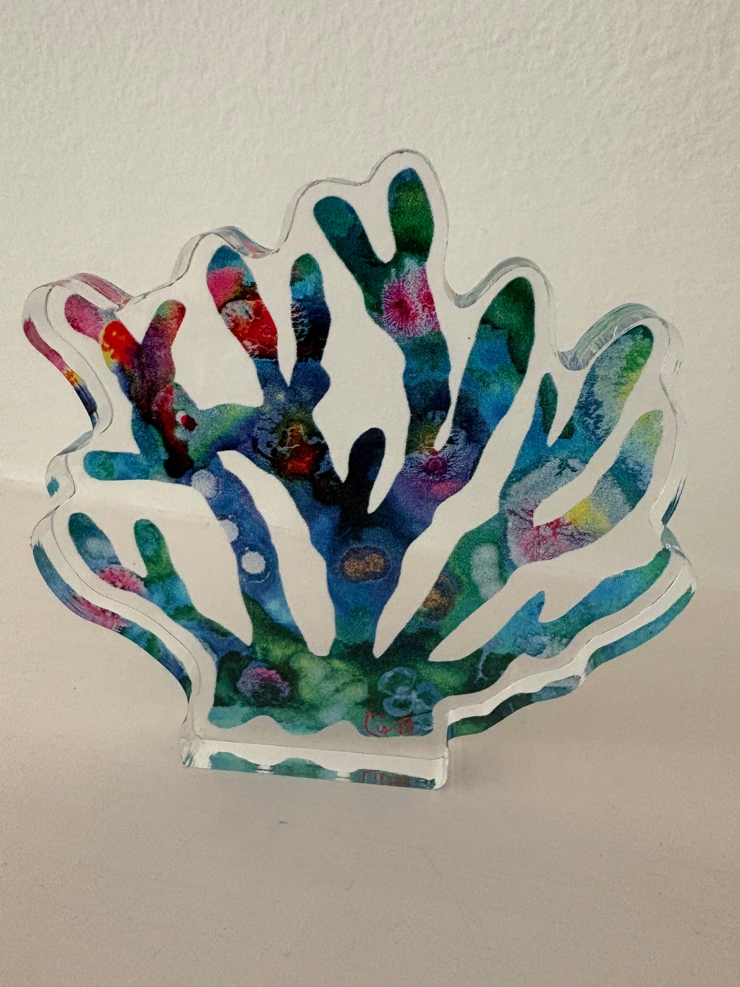 4" Coral Acrylic featuring my "Perdido" painting